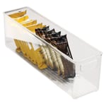 iDesign Cabinet/Kitchen Binz Boîte de Rangement, Grand Bac pour Réfrigérateur en Plastique, Boîte Longue, Transparent