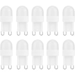 10st LED-dimningsbara glödlampor, G9 150LM 1,5W 2LED Varmt ljus Ögonskydd LED-lampor, 30 Watt Halogen-ekvivalent för ljuskrona, vägglampa