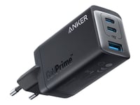 Anker 230V GaN USB Oplader - 2x USB-C / 1x USB-A - 65W - Sort