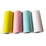 Printing Paper,4 Pcs/Set Bill Receipt Paste Thermal Sticker Color Direct Thermal Paper Self-Adhesive for Paperang Printer and Small POS Machine(Yellow,Pink,Blue,White)