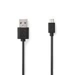 Nedis USB 2.0 Cable | A Male - Micro B Male | 3.0 m | Black PS4 Pad/Samsung/Andr