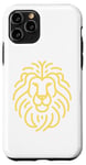 Coque pour iPhone 11 Pro Majestueux dessin au trait d'un lion doré