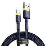 Baseus cafule Kabel USB-A til lyn, 1m - Gull, Blå