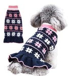 Jul Hund Katt Kläder Kjol Höst och Vinter XINGX Varm Tröja Liten Hund Navy blue S