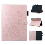 iPad 10.2 (2019) imprint butterfly leather flip case - Rose Gold