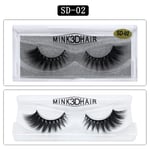 1pair Skonhed False Eyelashes 3d Mink Hair Extension Tools Sd-02