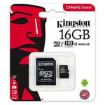 Trade Shop - Kingston Micro Sd 16 Gb Class 10 Microsd 80 Mb/s Canvas Sd Memory Card 16gb