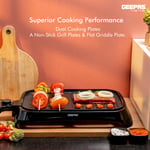 New Geepas 1600W Electric Barbecue Grill Hot Plate Smokeless Indoor Outdoor BBQ