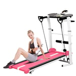 FOOX Treadmill Machine for Home Use Mechanical Power Treadmill, Mini Indoor Sports Silent Folding Mechanical Walking Machine Home Fitness (Color : Pink)