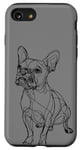 Coque pour iPhone SE (2020) / 7 / 8 Boston Terrier Dog Line Art Minimaliste Mom Dad