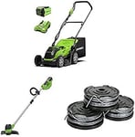 Greenworks 40V 35cm mower, trimmer, spool with 2Ah Battery/charger
