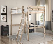 STRICTLY BEDS&BUNKS Celeste Short High Sleeper Loft Bunk Bed with Sprung Mattress (15 cm), 2ft 6 x 5ft