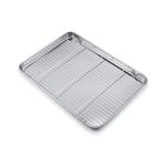 WEZVIX Baking Sheet with Cooling Rack Stainless Steel Baking Tray Cookie Sheet Oven Pan Rectangle Size 60 x 40 x 3 cm, Non Toxic & Healthy, Rust Free & Less Stick, Easy Clean & Dishwasher Safe