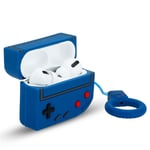 Cadorabo Housse compatible avec Apple AirPod PRO 2 - Design Retro Game Blue - Casque portable en silicone Etui 3D Porte-clés
