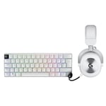 Logitech G PRO X 60 LIGHTSPEED Wireless Gaming Keyboard, Ultra Compact TKL 60% Mechanical Keyboard for PC (QWERTY UK) + PRO X 2 LIGHTSPEED Wireless Gaming Headset - White