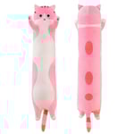 Katt Mjuk Kudde Plysch Lång Sömn Kudde Bomull Kattunge Kudde Gosiga Fyllda Söt Plysch Doll Toy Present Pink 90cm