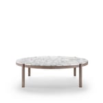 Flexform - Gustav Small Table Ø125 H35 Frame: Canaletto Walnut, Top: Emperador