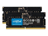 Crucial - DDR5 - kit - 16 Go: 2 x 8 Go - SO DIMM 262 broches - 5600 MHz / PC5-44800 - CL46 - 1.1 V - on-die ECC - noir