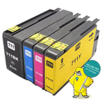 4 Ink Cartridge Unbrand Fits For Hp 711 Designjet T120 T520 Printer