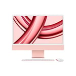 Apple 2023 iMac all-in-one desktop computer with M3 chip: 8-core CPU, 10-core GPU, 24-inch 4.5K Retina display, 8GB unified memory, 512GB SSD storage, matching accessories. Works with iPhone; Pink