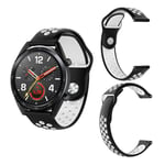 Huawei Watch GT / Ticwatch 1 / Huami two-tone silicone watch band - Black / White