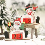 Wooden Calendar Ornaments Countdown Advent Decoration B Snowman