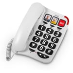 SPC Comfort Numbers 2 – Senior fast telefon, stora knappar, 3 direktminnen, hög volym, hörapparatkompatibel