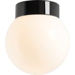 Tak- och väggarm. Klassisk Glob svart 200 glansig opal LED 10W 3000K