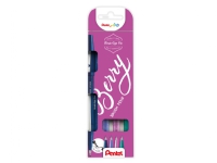 Fineliner Pentel SES15B-4 Brush Sign Pen BERRY - (4 stk.)