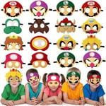 Beamely Mario Masks Party Bag Fillers for Kids, 16 Pcs Mario Felt Masks Costume