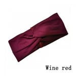 Hair Band Head Wrap Cross Wine Red