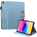 iPad 11" (2025) / iPad 10.9" (2024/2022) Flip Fodral i Läder med Djurmotiv - Blå