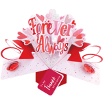 Forever & Always Fiance With Love Pop Up Card Valentines, Birthday, Any Occasion