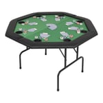 Pokerbord hopfällbart för 8 spelare åttkantig 121x121x76 cm - Grön
