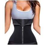 3 Clip&1 Zip 6 Stålbenad waist trainer Sportträning Kroppsformare Magkontroll black M
