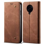 CHZHYU Case for Xiaomi Poco F2 Pro-6.67",Flip Premium PU Leather Wallet TPU Bumper Case Cover with Card Holder,Kickstand,Hidden Magnetic Closure for Xiaomi Poco F2 Pro 5G (Brown)