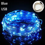 Led String Fairy Lights Decor Lamp Blue 5m