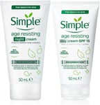 Simple Age Resisting Day Cream SPF15 50Ml and Night Cream 50Ml (Bundle Set)