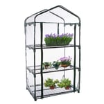 Thrivinger PVC Mini Greenhouse Garden Conservatory Plant Cover, 3-Tier Mini Greenhouse Plastic Cover, Outdoor Plastic Planter House Protector (Excluding Iron Frame)