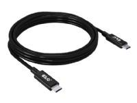 Club 3D - USB-kabel - 24 pin USB-C (hann) til 24 pin USB-C (hann) - USB4 Gen3x2 - 48 V - 5 A - 2 m - 8K 60Hz støtte, toretnings, utvidet effektområde (EPR), USB Power Delivery (240 W), up to 40 Gbps data transfer rate
