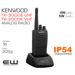 Kenwood TK-3000E (UHF) & TK-2000E (VHF) Analog Håndholdt Radio