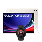 Samsung Galaxy Tab S9 Ultra WiFi Android Tablet, 1TBStorage, Beige, 3 Year Extended Warranty with a Samsung Galaxy Watch5 Pro, Bluetooth, 45mm, Black (UK Version)