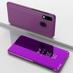 SWMGO® Mirror Plating Flip Case for Huawei Honor 20 Lite (Glamour Purple)