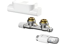 Oventrop Set d'accessoires pour chauffage de salle de bain avec tête de thermostat Uni SH Multiblock T en angle