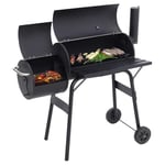 DKIEI BBQ Charcoal Grill and Offset Smoker with Smoke Stack & Temperature Gauge for Outdoor Camping Hiking Picnics Party