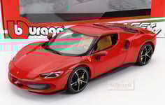 1:18 BURAGO Ferrari 296 Gtb Hybrid 830Hp V6 2021 Rosso Corsa Red BU16018CAR