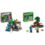 LEGO Minecraft The Skeleton Dungeon Set, Construction Toy for Kids with Caves, Mobs and Figures & Minecraft The Swamp Adventure, Building Game Construction Toy with Alex and Zombie Figures