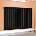 NRG 600x1020mm Horizontal Flat Panel Designer Radiator Bathroom Heater Central Heating Rad Single Column Black