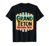 Grand Teton Natl Park Retro US National Parks Nostalgic Sign T-Shirt
