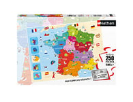 Nathan - Puzzle Enfant - 250 pièces - Carte de France - Filles ou garçons dès 8 ans - Puzzle de qualité supérieure - Carton épais et résistant - Cartographie - 86875